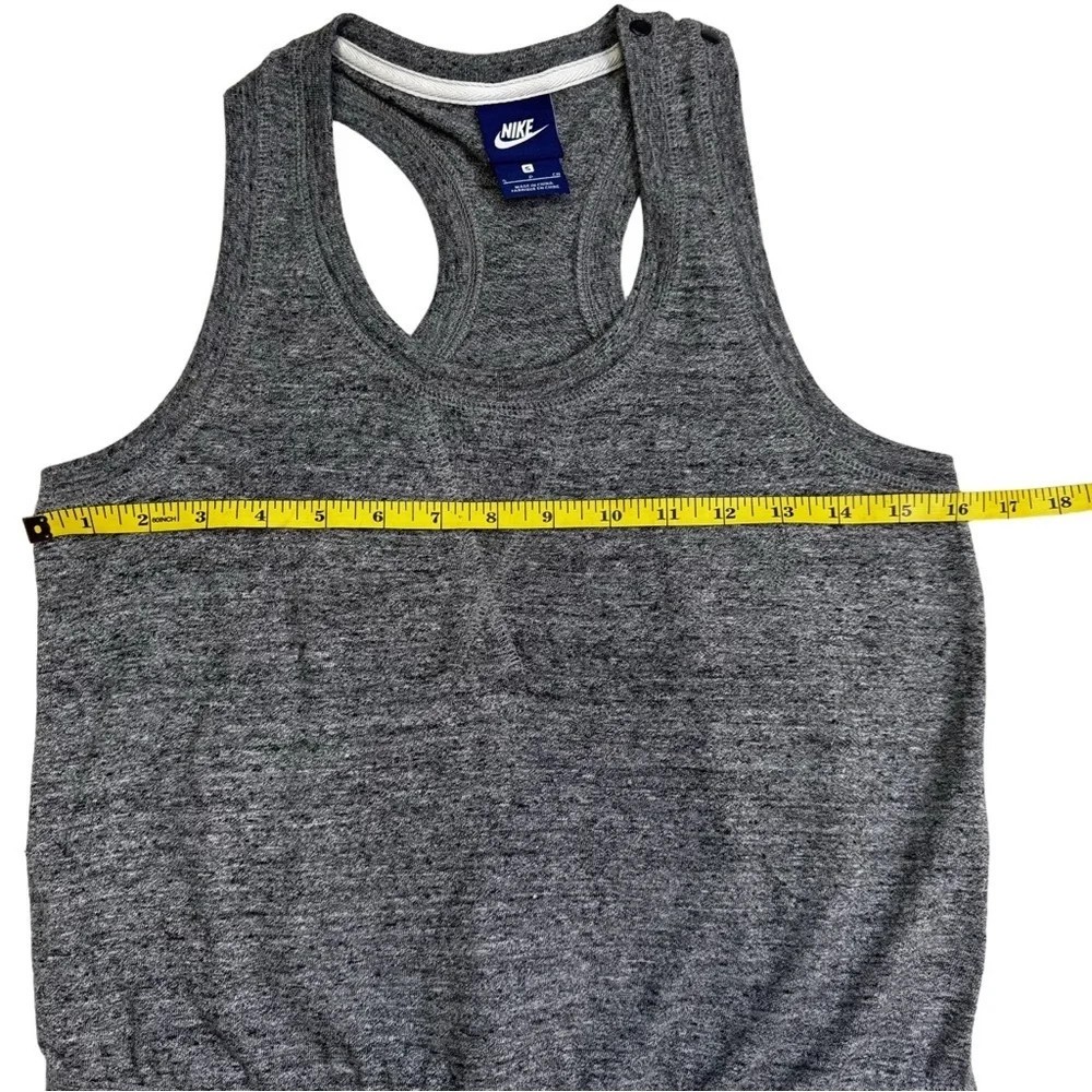 Nike Gym Romper Size Small Heathered Gray Racerback Tie at Waist Pockets Vintage - Picture 8 of 10